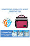 Insulated Lunch Bag with Adjustable Shoulder Strap,8L Dual Zippers Wide Open Lunch Tote Bag - 2