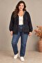 Soft Velvet Zippered Oversized Sweatshirt Black - 4