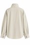 Stone Stand Collar Snap Button Shirt Jacket - 5131 - 2