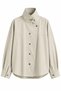 Stone Stand Collar Snap Button Shirt Jacket - 5131