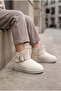 Girl's Short Boots with Fur Inside, Suede Look, Belt Buckle, and Short Heel - 2