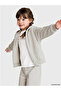 Gray Hooded Girls' Thick Zippered Sweatshirt