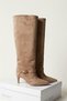Women's Melinda Mink Suede 7 cm Heeled Boots with Buckle Detail & Boots - 3