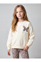 Ecru Butterfly Printed Baby Girl Set - 3