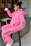 Unisex Women's Men's Martini Girl Printed Oversize 3 Thread Hooded Sweatshirt and Jogger Sweatpants - 2