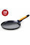 Crepe Pan 28cm, Forged Aluminium, Greblon CK2 Ceramic Non-Stick, Low Rim, Induction Compatible, Oven Safe 150°C