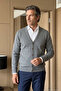 Men's Buttoned Cardigan Thessaloniki Knit V-Neck with Pockets Classic Fit - 5550m - 3