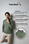 Men's Half Fisherman Shoulder Stripe Detailed Knitwear Cotton Black Sweater Steel Knit Classic Pattern - 5401B - 7