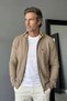 Men's Zippered Cardigan Cotton Knitwear Rice Patterned Steel Knit Classic Fit - 5410K - 3