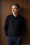 Men's Polo Collar Knitwear Cotton Black Sweater Bird Eye Pattern Steel Knit Classic Fit - 5404F - 3