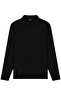 Men's Polo Collar Knitwear Cotton Black Sweater Bird Eye Pattern Steel Knit Classic Fit - 5404F - 2