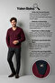 Men's V-Neck Black Sweater Thessaloniki Knit Solid Color Classic Pattern - 5550D - 7