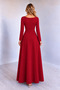 Women's long sleeve off-the-shoulder pleated crepe dress - 3