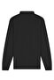 Men's Polo Collar Black Sweater with Stripe Pattern Knitwear Classic Pattern - 5407A - 6