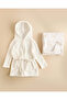 White Textured Blanket And Bathrobe 2 Piece Set