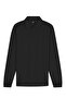 Men's Polo Collar Black Sweater with Stripe Pattern Knitwear Classic Pattern - 5407A - 2