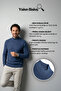 Men's Half Fisherman Mink Sweater Cotton Knitwear Rice Patterned Steel Knit Classic Pattern - 5410B - 7
