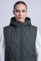 Hooded Long Inflatable Vest Khaki - 2