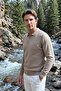 Men's Polo Collar Mink Sweater Rice Patterned Cotton Knitwear Steel Knit Classic Pattern - 5410F - 5
