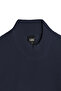 Men's Half Fisherman Navy Blue Sweater Slim Ribbed Patterned Classic Fit - 5411B - 4