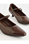 Women Brown Plain Mary Jane Court Shoes - 3
