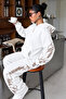Unisex Women's Men's Martini Girl Printed Oversize 3 Thread Hooded Sweatshirt and Jogger Sweatpants - 2