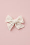 White Patterned Scallop Buckle for Girls