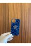iPhone 15 Star-Leopard Printed Velvet Inside Launch Silicone Phone Case (Dark Blue Color) - 5