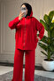 5343 - Stylish, Comfortable, Loose-Fitting Viscose Soft Modal Fabric Hooded Women's Set with Pocket Detail - 3