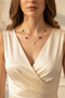 Yellow Tone Steel Necklace with Multicolored Clover Figure - Stylish and Durable Women's Jewelry - 2