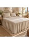 Ege Esintisi Natural Vintage Buldan Linen Textured 100% Cotton Ruffled Skirted Elastic Sheet Set - 5