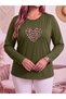 Women's Plus Size Printed Crew Neck Long Sleeve Viscose Cotton Lycra Fabric Oversize - 2