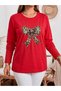 Women's Plus Size Printed Crew Neck Long Sleeve Viscose Cotton Lycra Fabric Oversize - 4