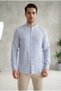 Men's Regular Fit Comfortable Cut Long Sleeve Stand Collar 100% Cotton Shirt