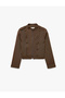 Viscose Mandarin Collar Long Sleeve Striped Napoleon Jacket - 5