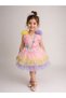 1-5 Years Old Children's Pompom Tulle Dress - Multicolor