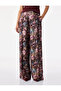 Pleated Viscose Wide Leg Floral Palazzo Trousers with Pockets - 4