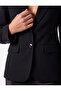 Pointed Collar Long Sleeve Tuxedo Jacket with Lace Back - 4