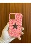 iPhone 13/14 Star Leopard Printed Inside Velvet Launch Silicone Phone Case (Pink Color) - 6