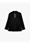 Pointed Collar Long Sleeve Tuxedo Jacket with Lace Back - 6