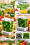 2 Pieces Green Food Storage Container 2900 ml with Strainer Vegetable Fruit Fresh Keeper Storage Box - 4