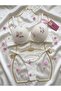 Flower-Patterned, Terry-Cloth Supported, Padded, Adjustable Bath Suit Set - 2