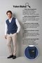 Men's V-Neck Mink Sweater Thessaloniki Knit Classic Pattern - 5550H - 7
