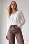 V neck oversize basic blouse - 2