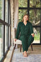Women's Plus Size Suede Fabric Button Front Stylish Pajama Set - 2