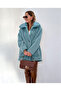 Women's long sleeve collared wellsoft coat with front button closure