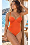 Orange Underwire Covered Swimsuit Gathering Swimsuit - 3