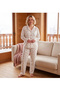 Women's Plus Size Suede Fabric Button Front Stylish Pajama Set