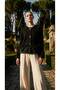Fashionable Fur-Detail, Angora, Metal Buttons (65 cm) Women's Cardigan - 3