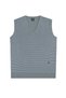Men's V-Neck Gray Sweater Patterned Steel Knit Classic Fit - 5440H - 2